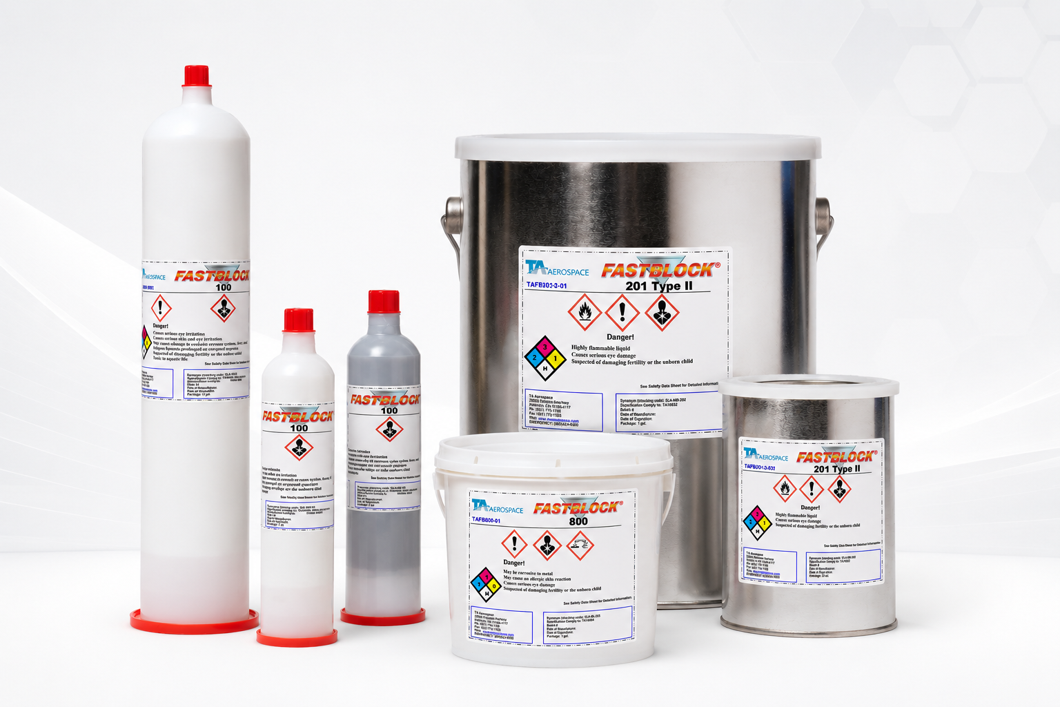 FASTBLOCK product lineup showing full range of thermal insulation and fire protection formulations